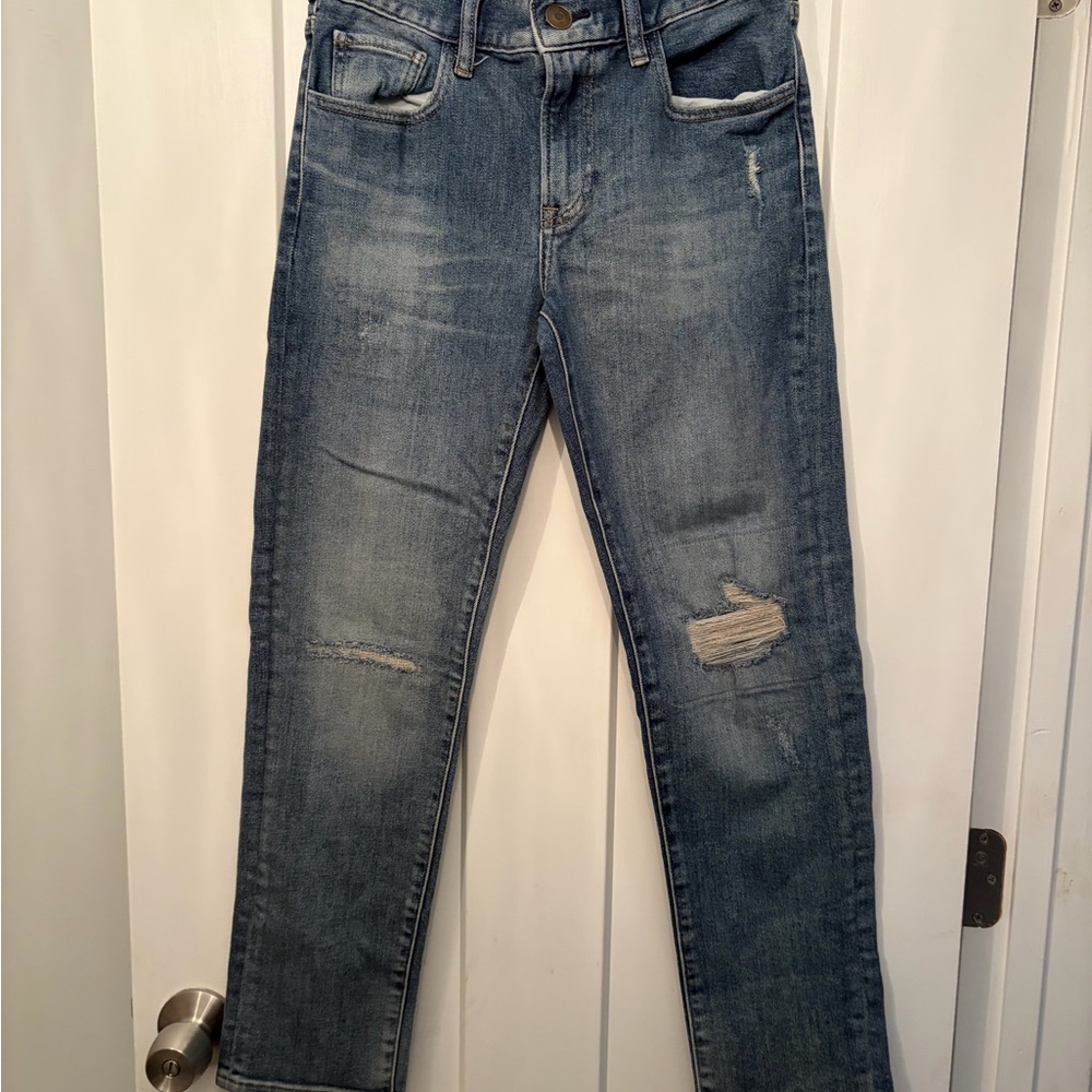 Women's Distressed Blue Skinny Jeans